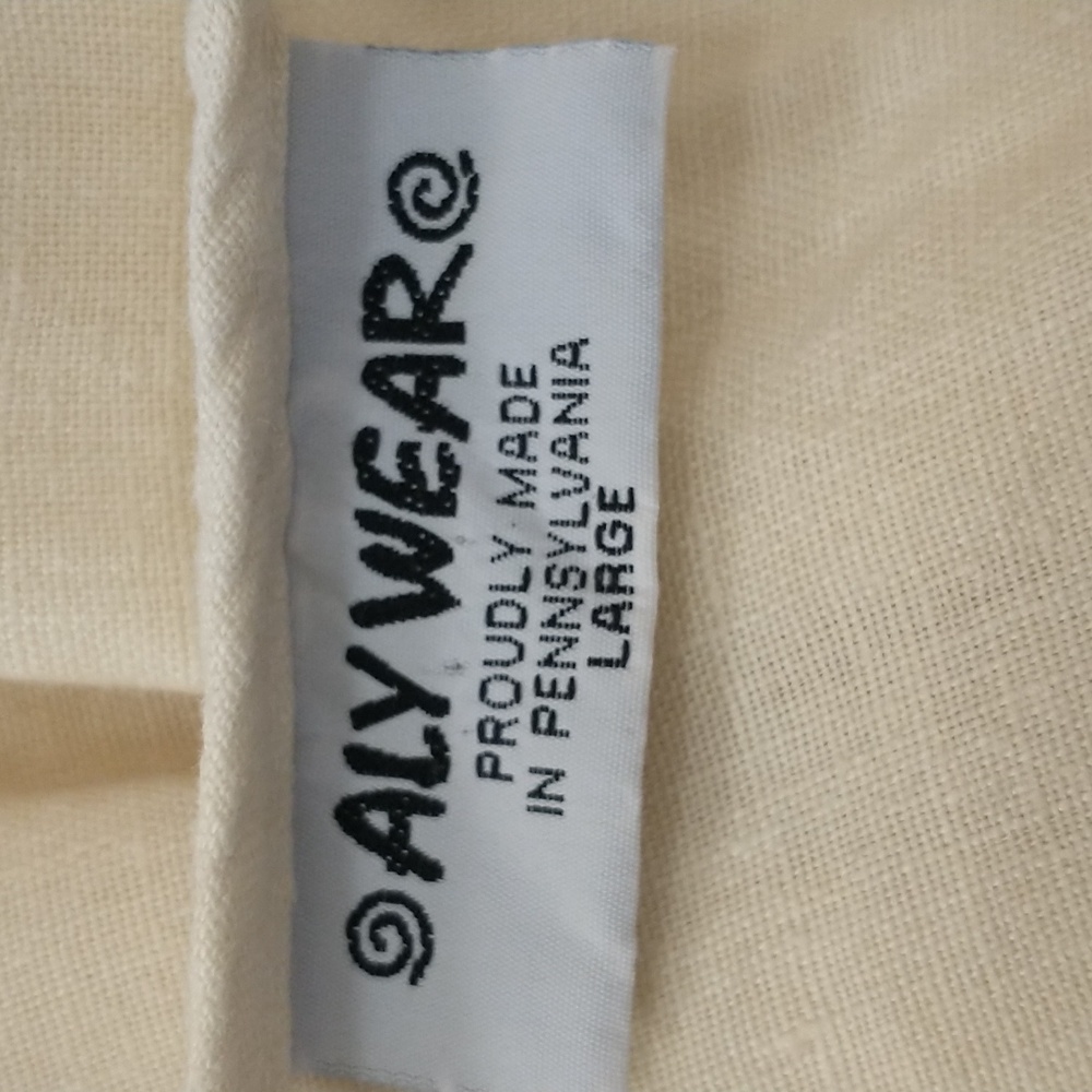 Pale Yellow 100% Linen Maxi Shift Pastel Summer Natural SeeMeasurements USA made - Picture 5 of 8